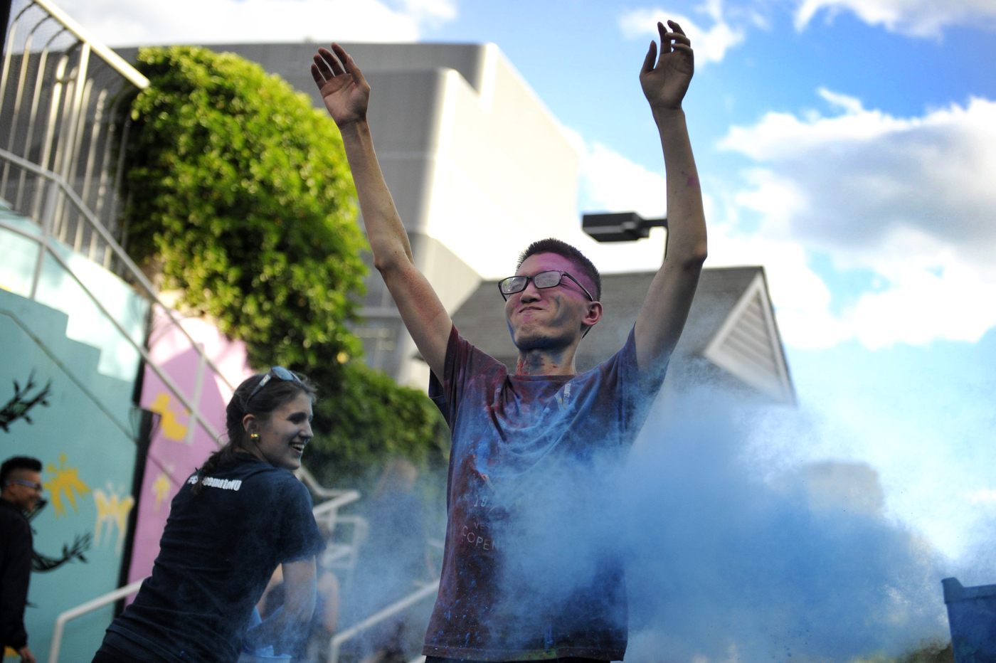 Scenes during the 5k Color Run sponsored by NUterm and CSI held at Northeastern University on June 22, 2016. Photo by Matthew Modoono/Northeastern University