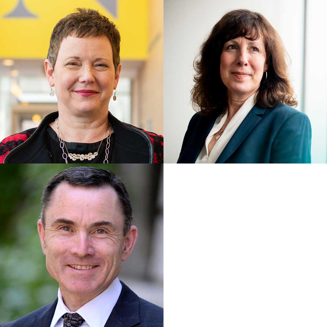 AAAS Fellows (clockwise from upper left): Elizabeth Mynatt (2021), Carla Brodley (2020), David Madigan (2012)