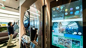 a smart washing machine and smart refrigerator in the Mon(IoT)r lab