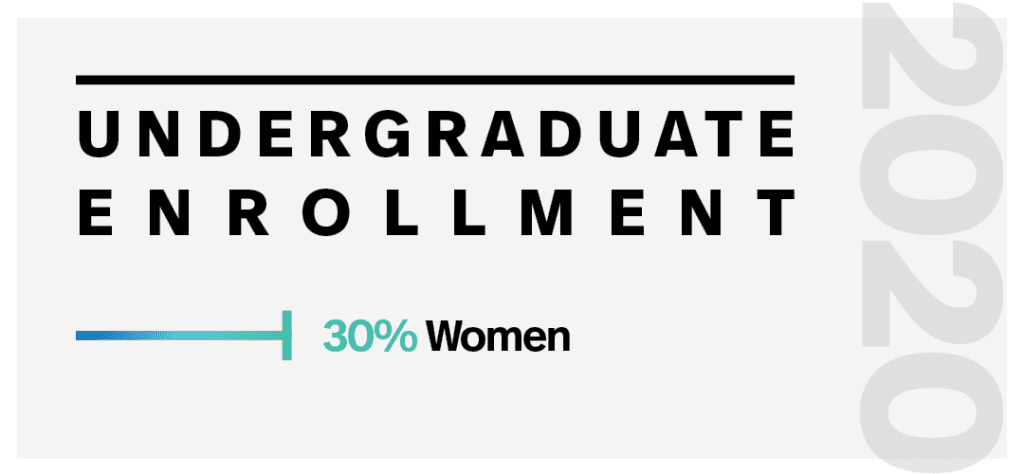 2020 Undergraduate Enrollment: 30% Women