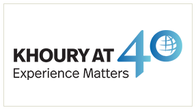 Khoury At 40: Experience Matters logo