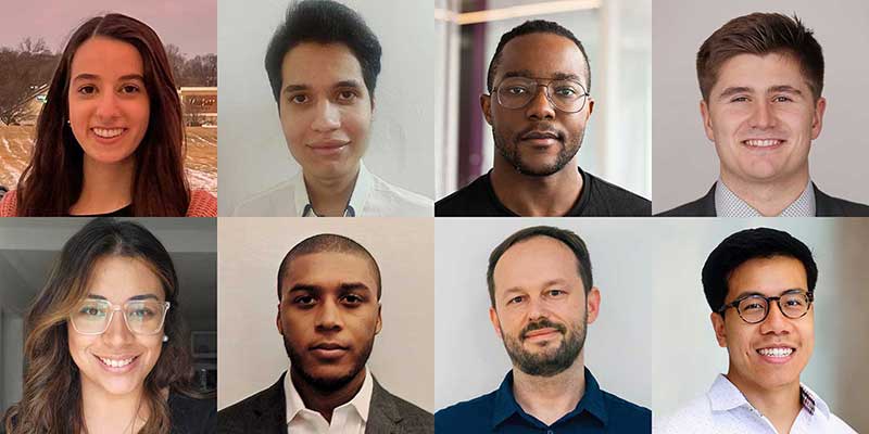 These current Khoury College MS and PhD students are among many recognized with an award or fellowship in 2022-2023. Top row (L to R): Haneen Abderrazzaq, Alberto Arroyo, Jonathan Chery, Matthew Faucher. Bottom row (L to R): Dani Gonzalez, Zakar Handricken, Maciej Kos, David Liu.