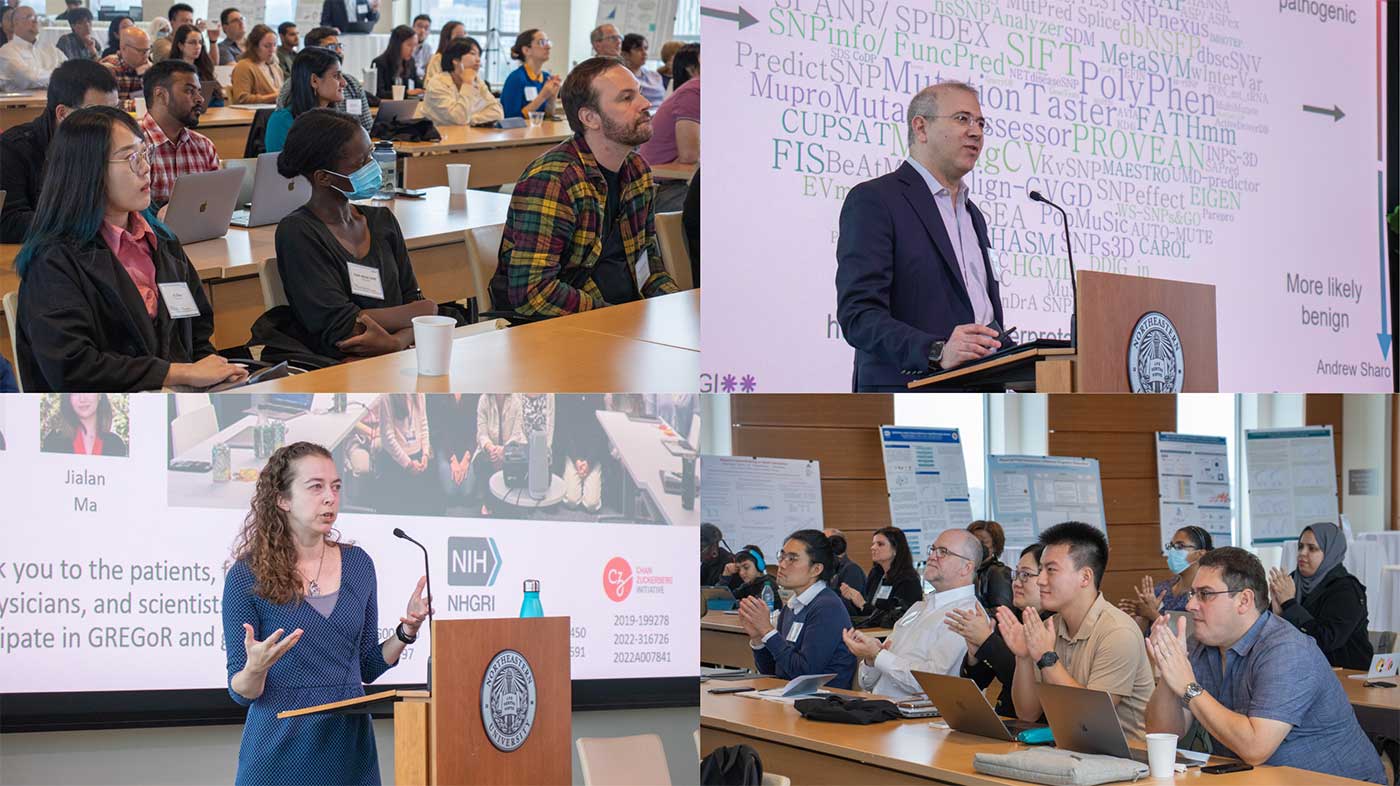 a collage of photos from the Critical Assessment of Genome Interpretation (CAGI) conference