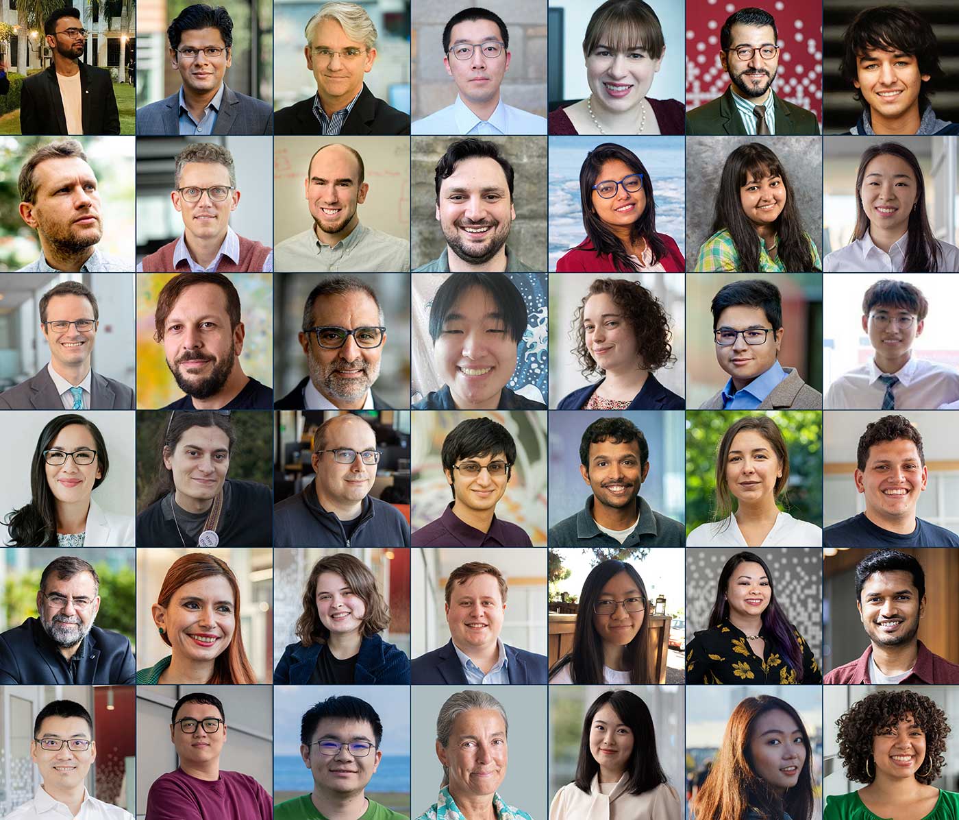 a collage of 42 people from Khoury College who have research featured at CHI 2024