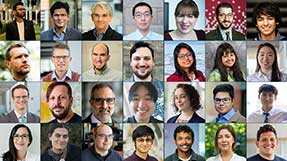 a collage of 28 people from Khoury College who have research featured at CHI 2024